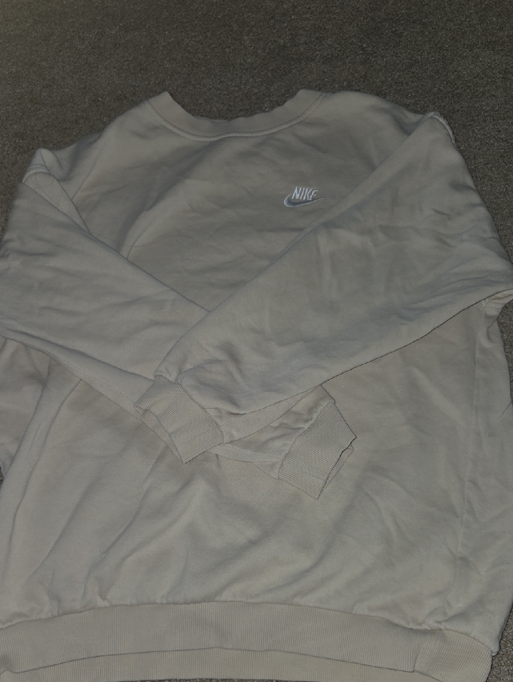 Nike Crewneck Sweatshirt - Light Tan with White Swoosh